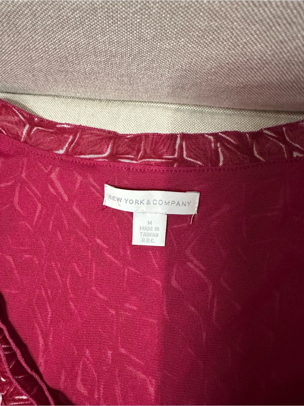 New York & Company Burgundy Ruffled Scoop Neck Tank - Picture 2 of 6
